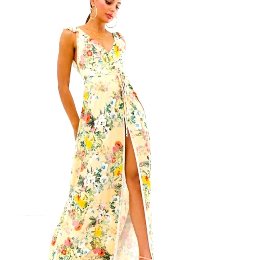 Yellow floral maxi dress
